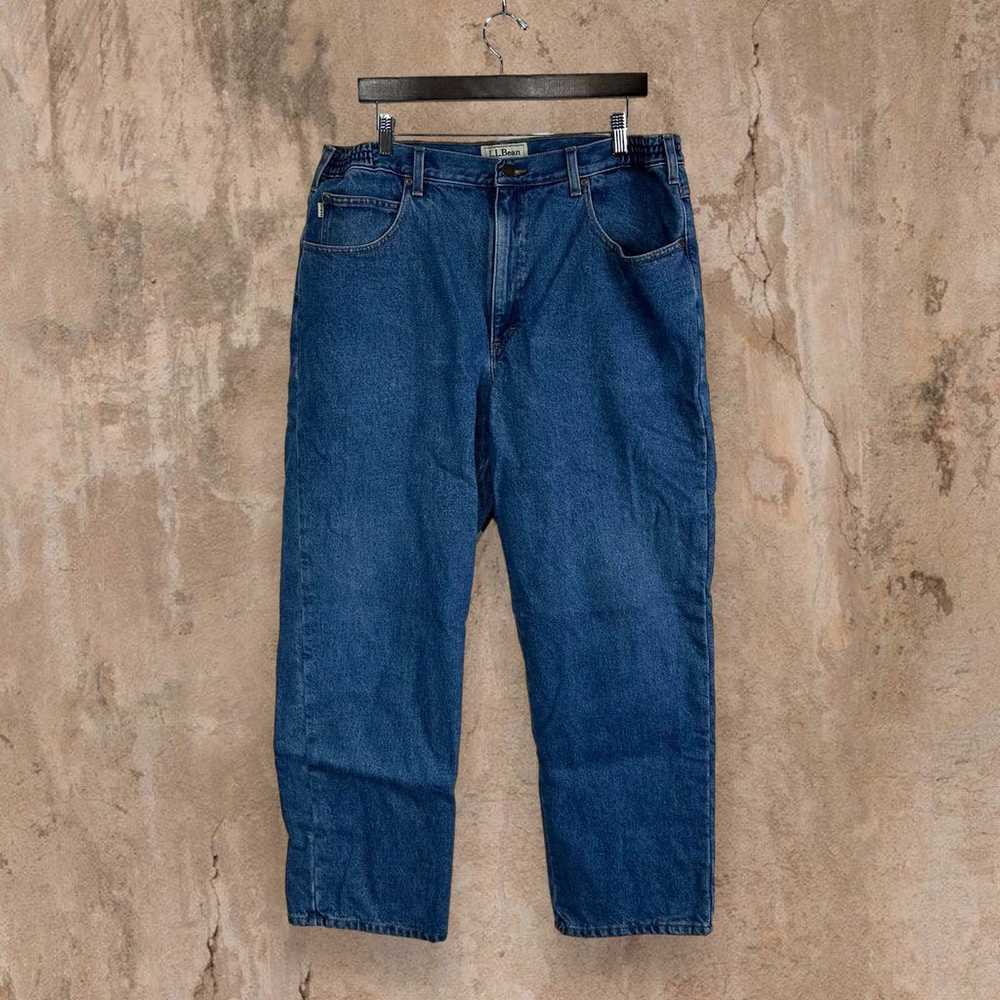 Vintage LL Bean Jeans Flannel Lined Medium Wash D… - image 3