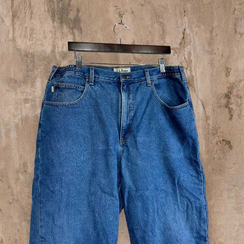 Vintage LL Bean Jeans Flannel Lined Medium Wash D… - image 4