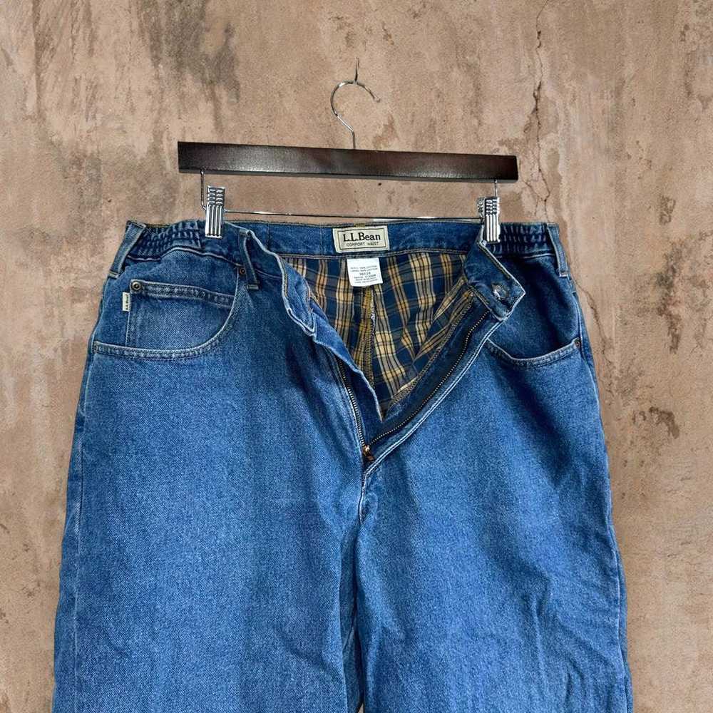 Vintage LL Bean Jeans Flannel Lined Medium Wash D… - image 5