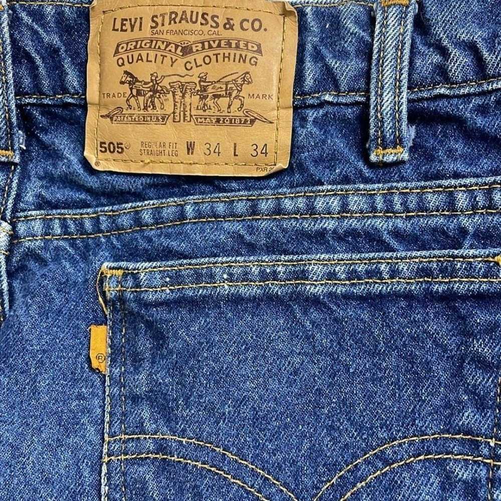 Levi's RARE Vintage Orange Tab 505 Men's 34x34 bl… - image 8