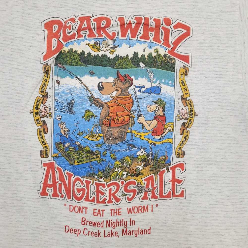Vintage Vintage 90s Funny Bear Whiz Beer Fishing … - image 3