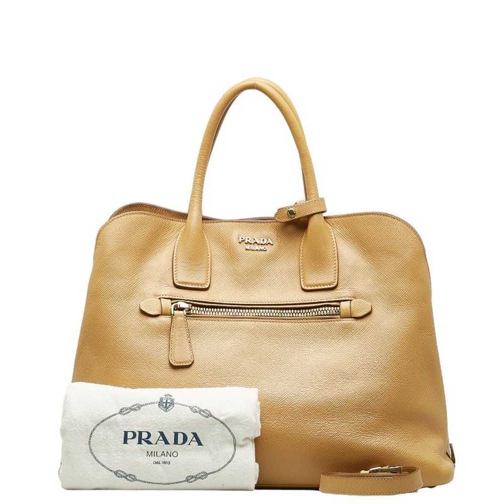 Prada Prada Leather Open Promenade Tote Bag - image 1