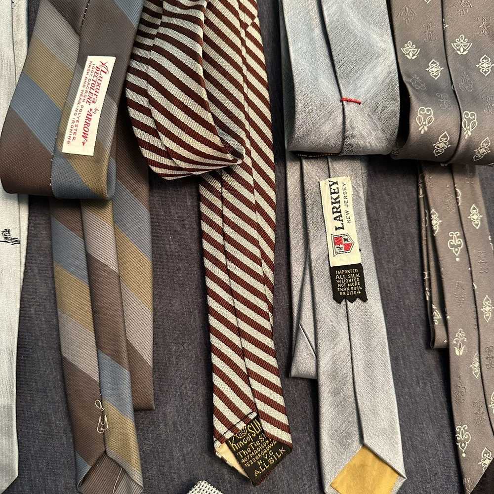Vintage Lot 14 Vintage Men Ties Neckties Skinny 5… - image 8