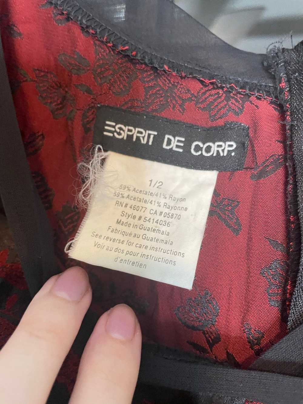 Esprit Esprit De Corps black and red floral satin… - image 5