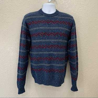 Vintage 1990s Blue Acrylic + Wool Sweater, Medium… - image 1