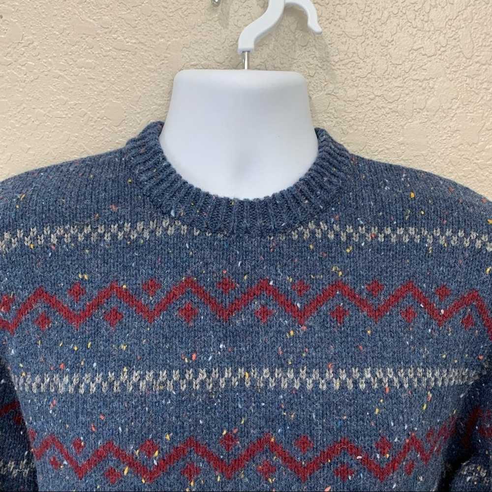 Vintage 1990s Blue Acrylic + Wool Sweater, Medium… - image 2