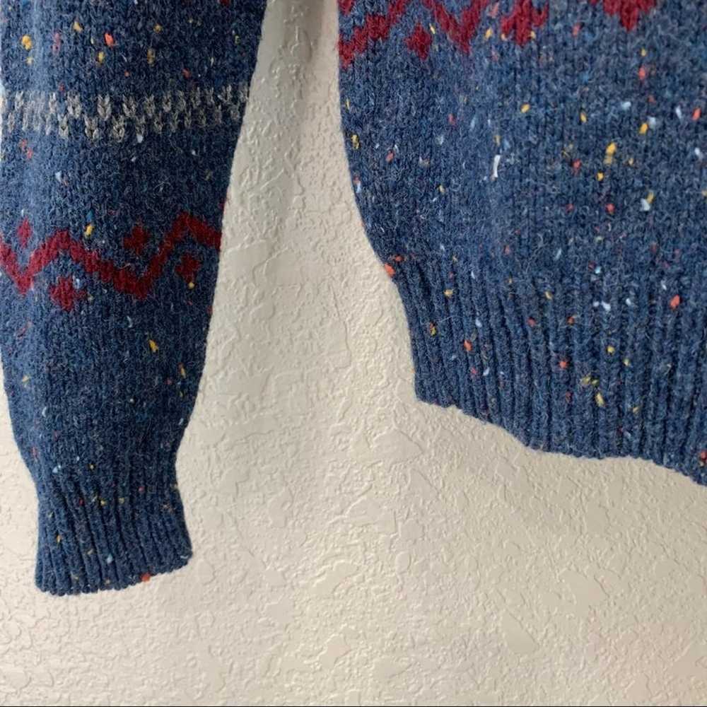 Vintage 1990s Blue Acrylic + Wool Sweater, Medium… - image 4