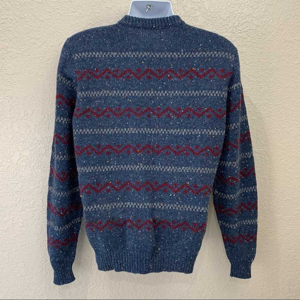 Vintage 1990s Blue Acrylic + Wool Sweater, Medium… - image 5