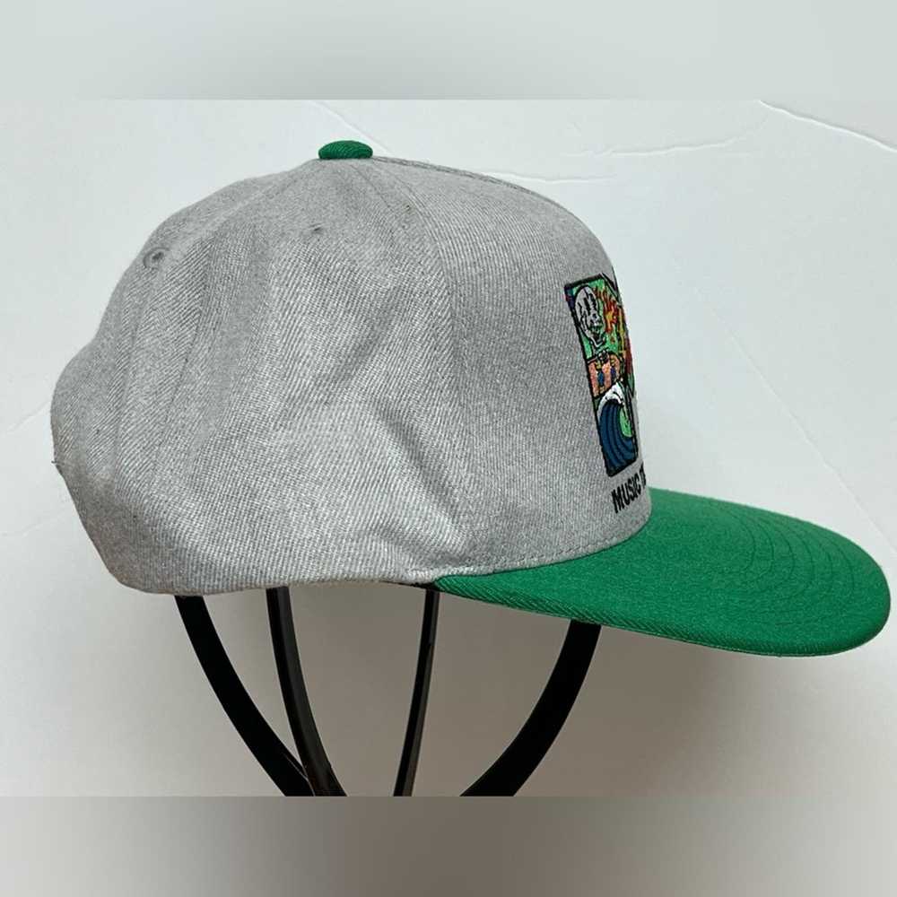 Mtv MTV Snapback Hat Cap Heather Gray Green Flat … - image 2