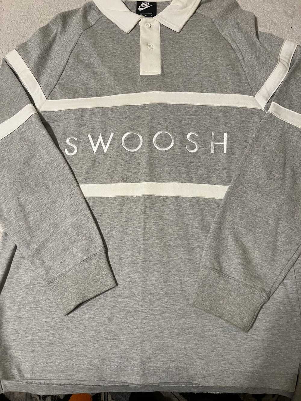 Nike × Streetwear Grey Nike swoosh collar shirt