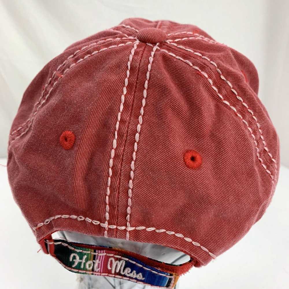 Bally Hot Southern Mess Distressed Red Ball Cap H… - image 3