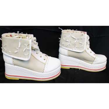 Other White Leather High Top Platforms sz 9 Cute … - image 1