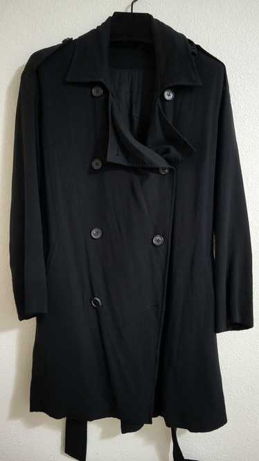 Allsaints Loose Fluid Black Soft Long Trench Coat