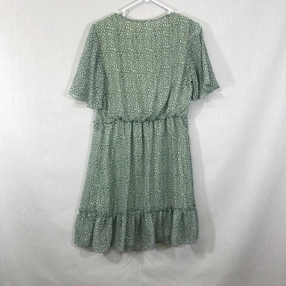 Vintage Womens Green Flecked Pattern Short Sleeve… - image 2