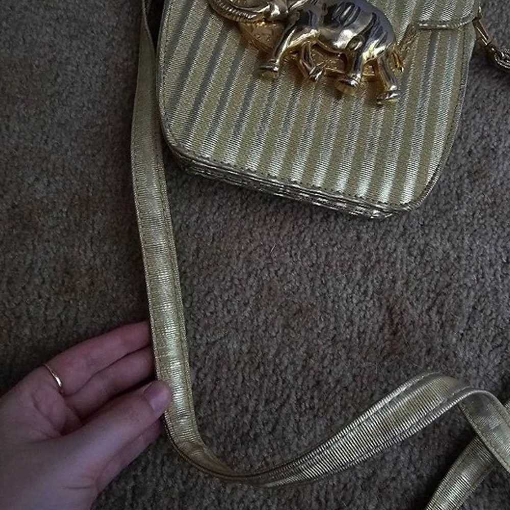 Vintage Tango Golden Elephant Metallic Striped Cr… - image 11