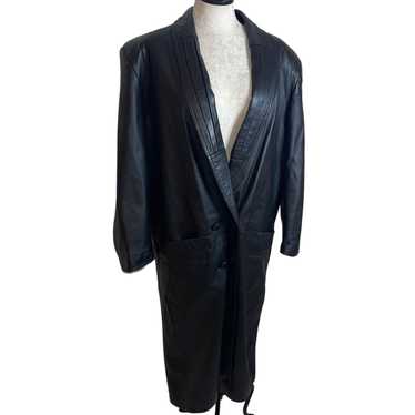 Vintage G 111 Vintage Womens Coat Size L Black Le… - image 1