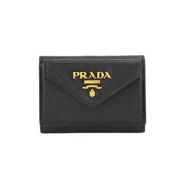 Prada PRADA Tri-fold Wallet Saffiano Leather Blac… - image 1