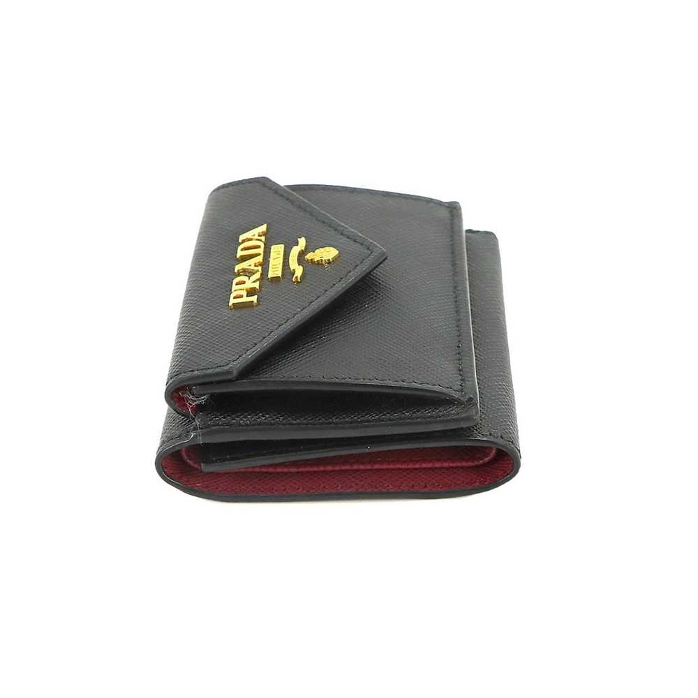 Prada PRADA Tri-fold Wallet Saffiano Leather Blac… - image 3