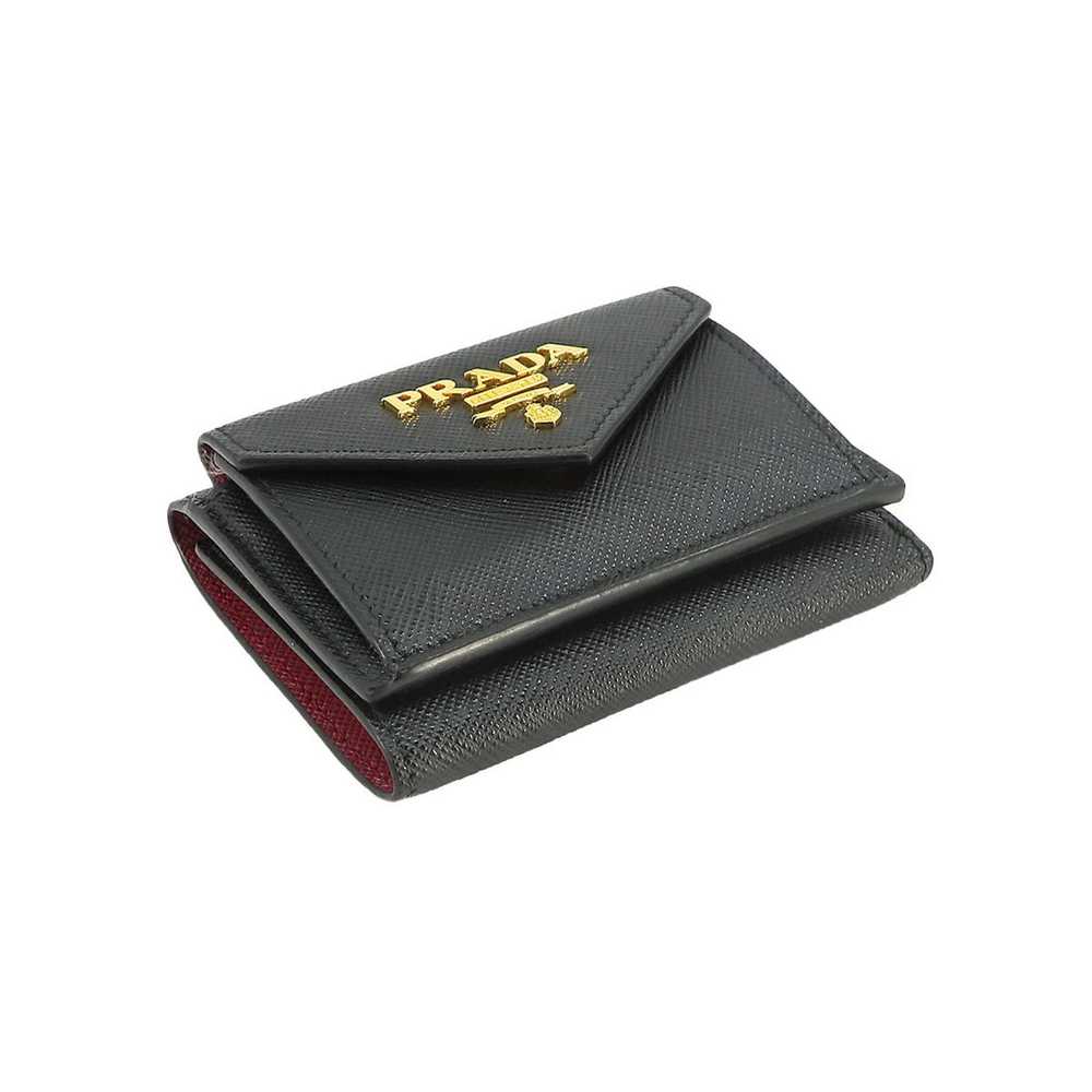 Prada PRADA Tri-fold Wallet Saffiano Leather Blac… - image 4