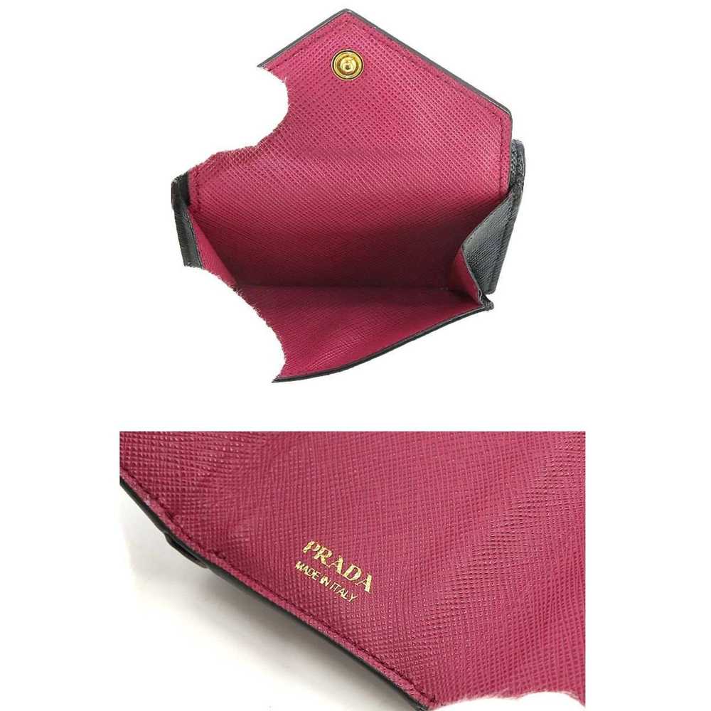 Prada PRADA Tri-fold Wallet Saffiano Leather Blac… - image 6