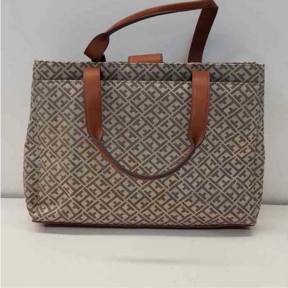 Tommy Hilfiger Signature Gray/Brown Tote matching… - image 4