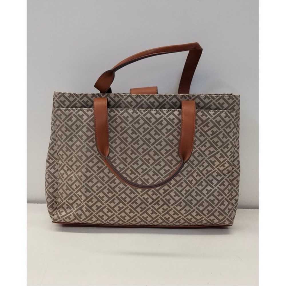 Tommy Hilfiger Signature Gray/Brown Tote matching… - image 7
