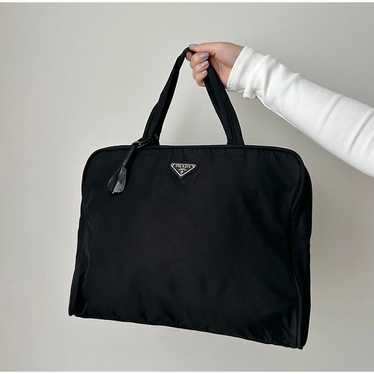 Prada Prada Black Nylon Tote Bag w/ Lock & Key - image 1