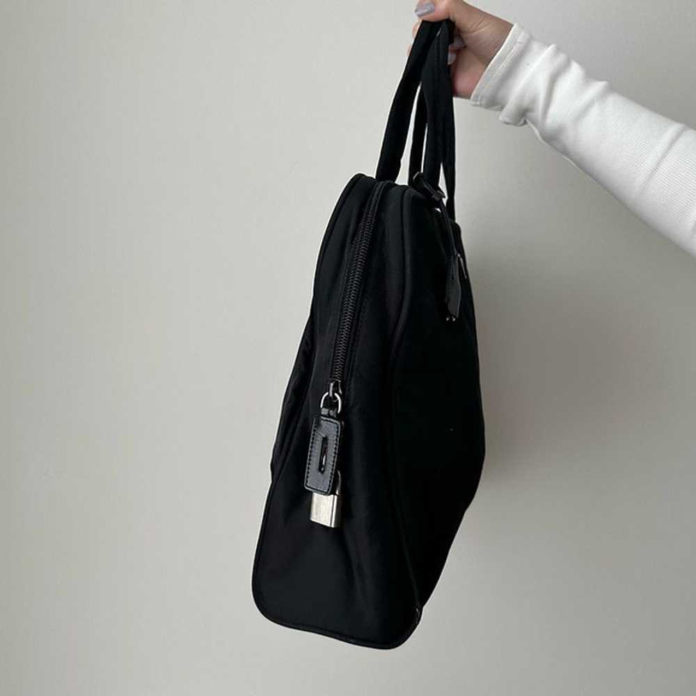 Prada Prada Black Nylon Tote Bag w/ Lock & Key - image 2