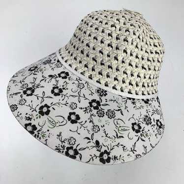 Vintage White Floral Flower Womens Garden Cap Hat 
