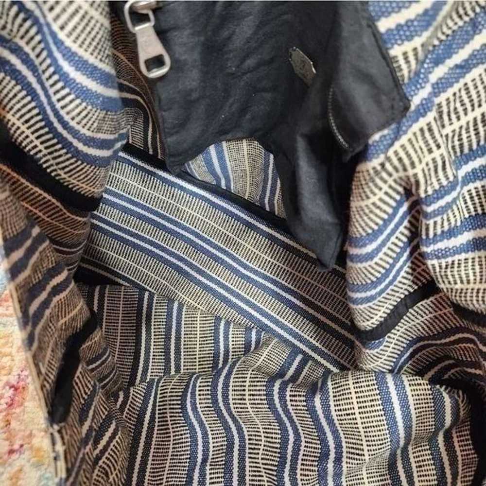 MASSIMO  Dutti Blue & Tan Woven Large Tote Bag Wi… - image 11