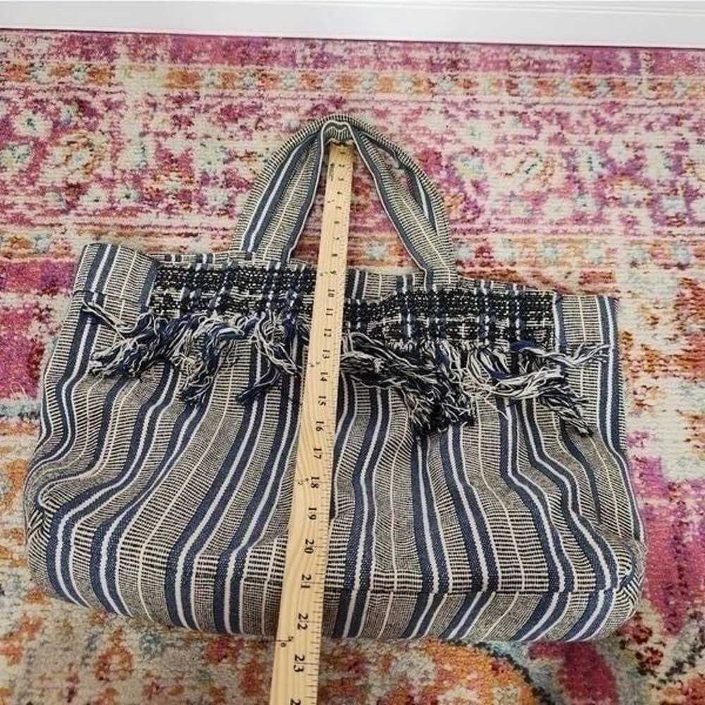 MASSIMO  Dutti Blue & Tan Woven Large Tote Bag Wi… - image 7