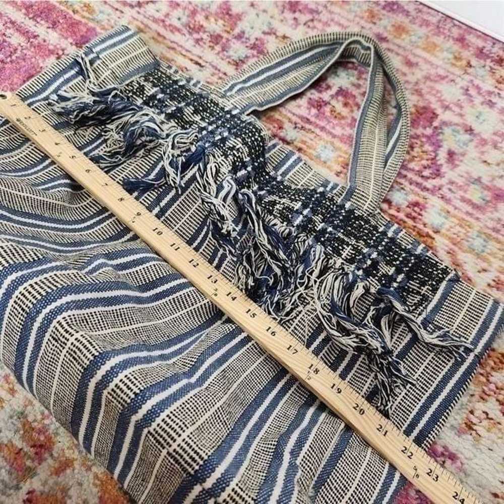 MASSIMO  Dutti Blue & Tan Woven Large Tote Bag Wi… - image 9