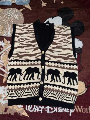 Vintage Vintage 90s Elephant Safari Sweater Vest