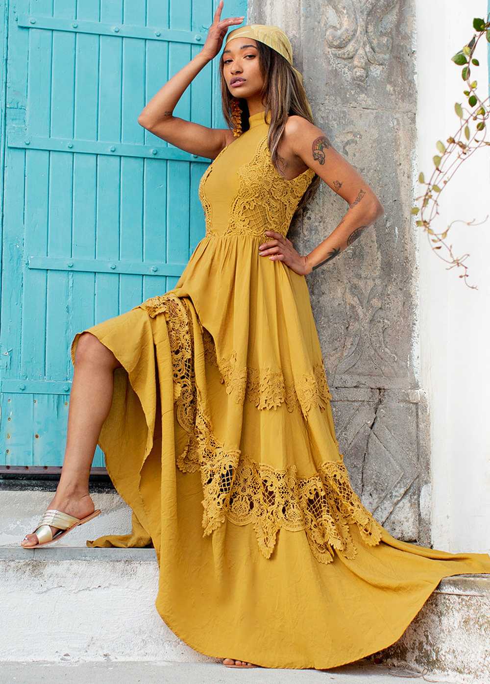 Joyfolie Alondra Dress in Honey - image 2