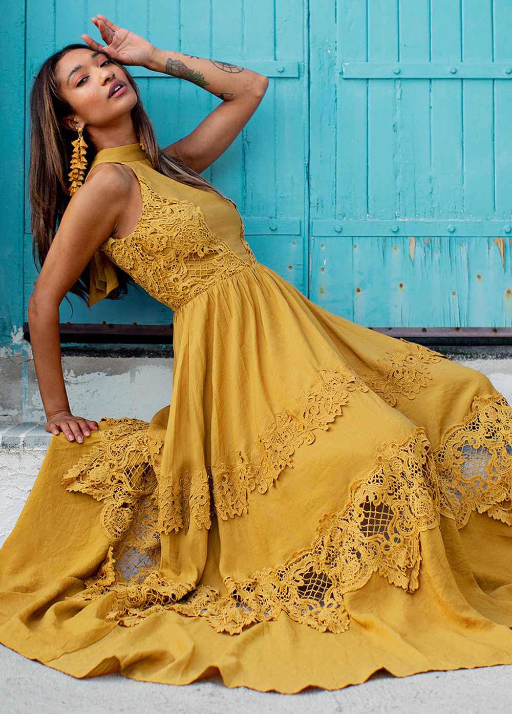 Joyfolie Alondra Dress in Honey - image 4