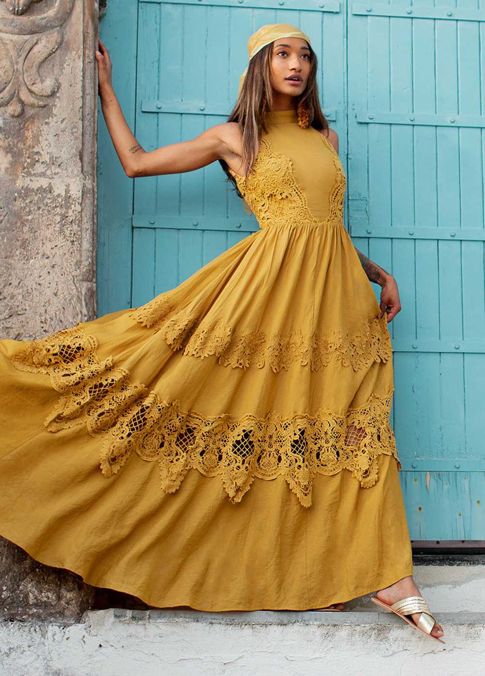 Joyfolie Alondra Dress in Honey - image 6
