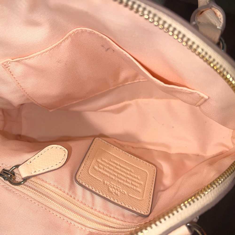 Peach / Salmon Pink Coach Cora Dome Bag Purse - image 8