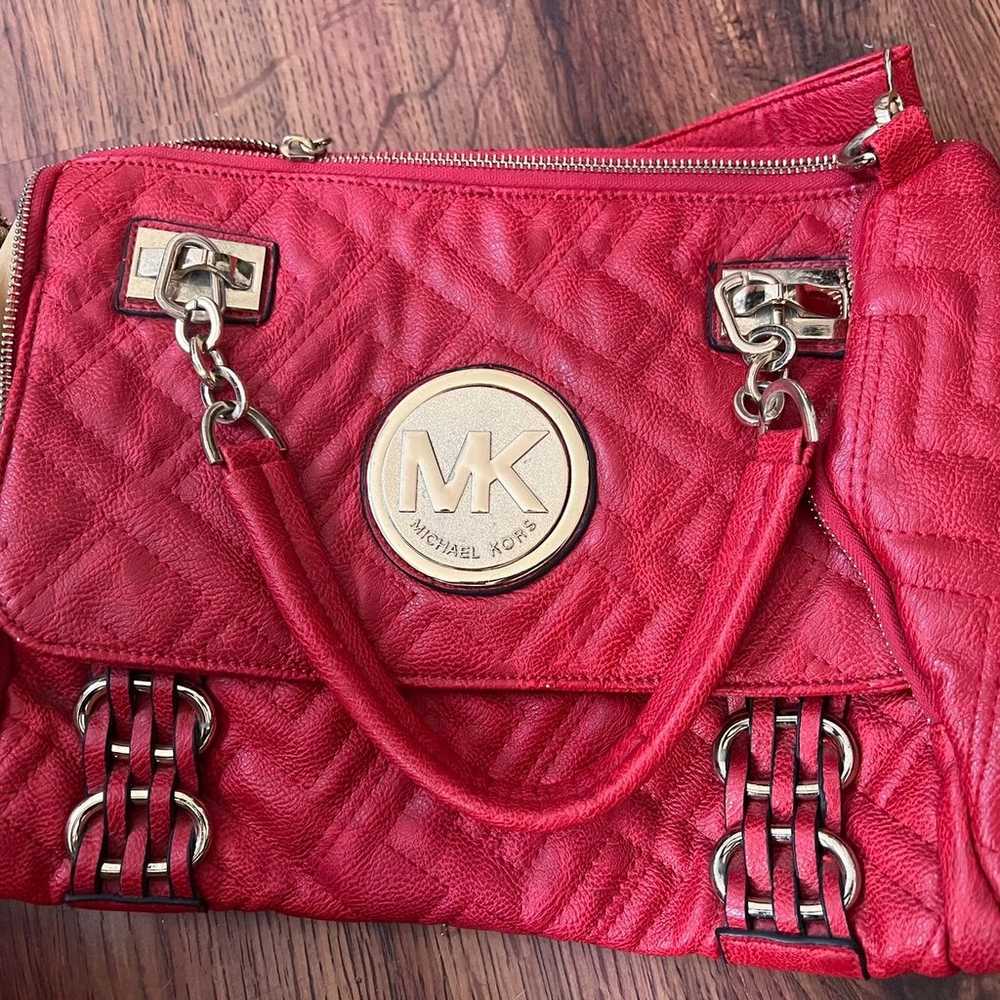 Gorgeous deep red Michael Kors handbag - image 8