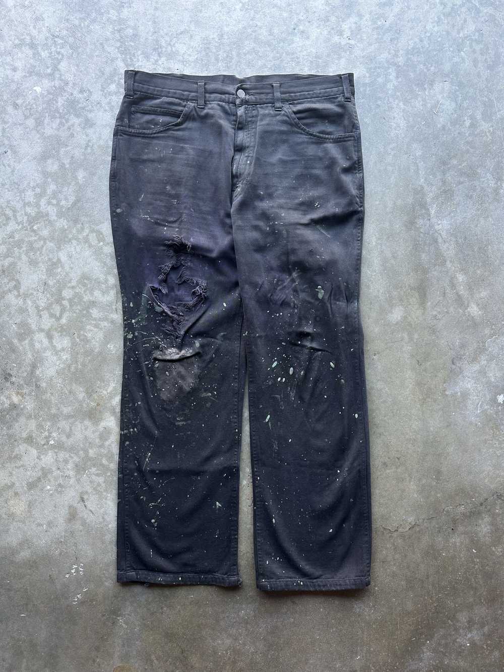 Vintage Vintage 70s Flared Dyed Painter Jeans - image 1