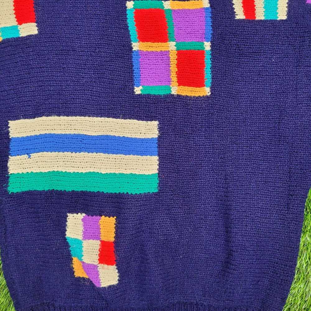 Rainbow Vintage 80s Rainbow Colorblock Sweater Wo… - image 3