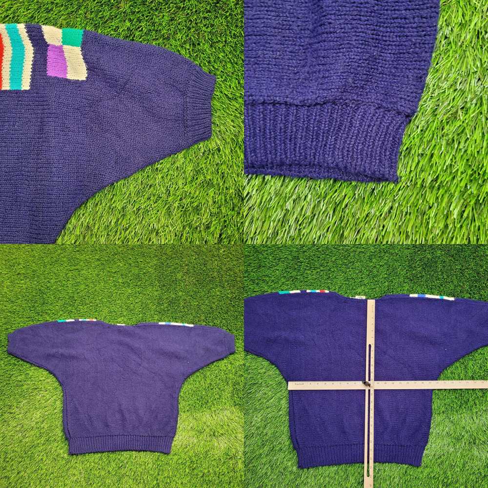 Rainbow Vintage 80s Rainbow Colorblock Sweater Wo… - image 4