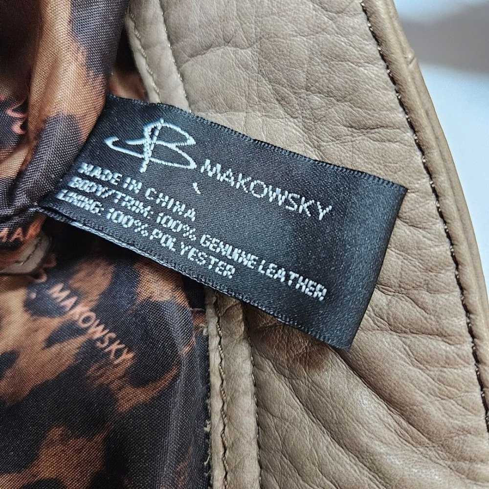 B. Makowsky Camel Leather Tassel Drawstring Accen… - image 10