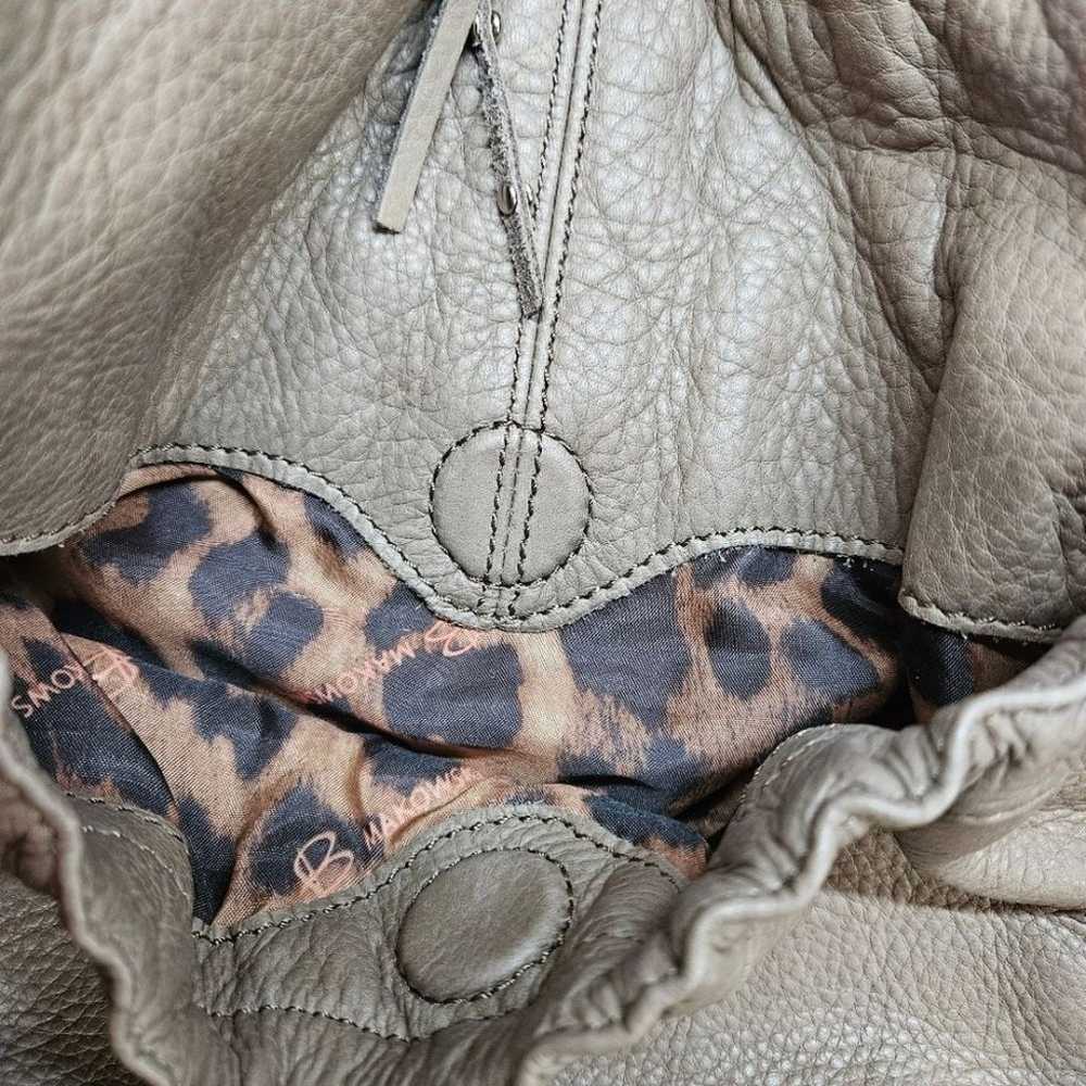 B. Makowsky Camel Leather Tassel Drawstring Accen… - image 6