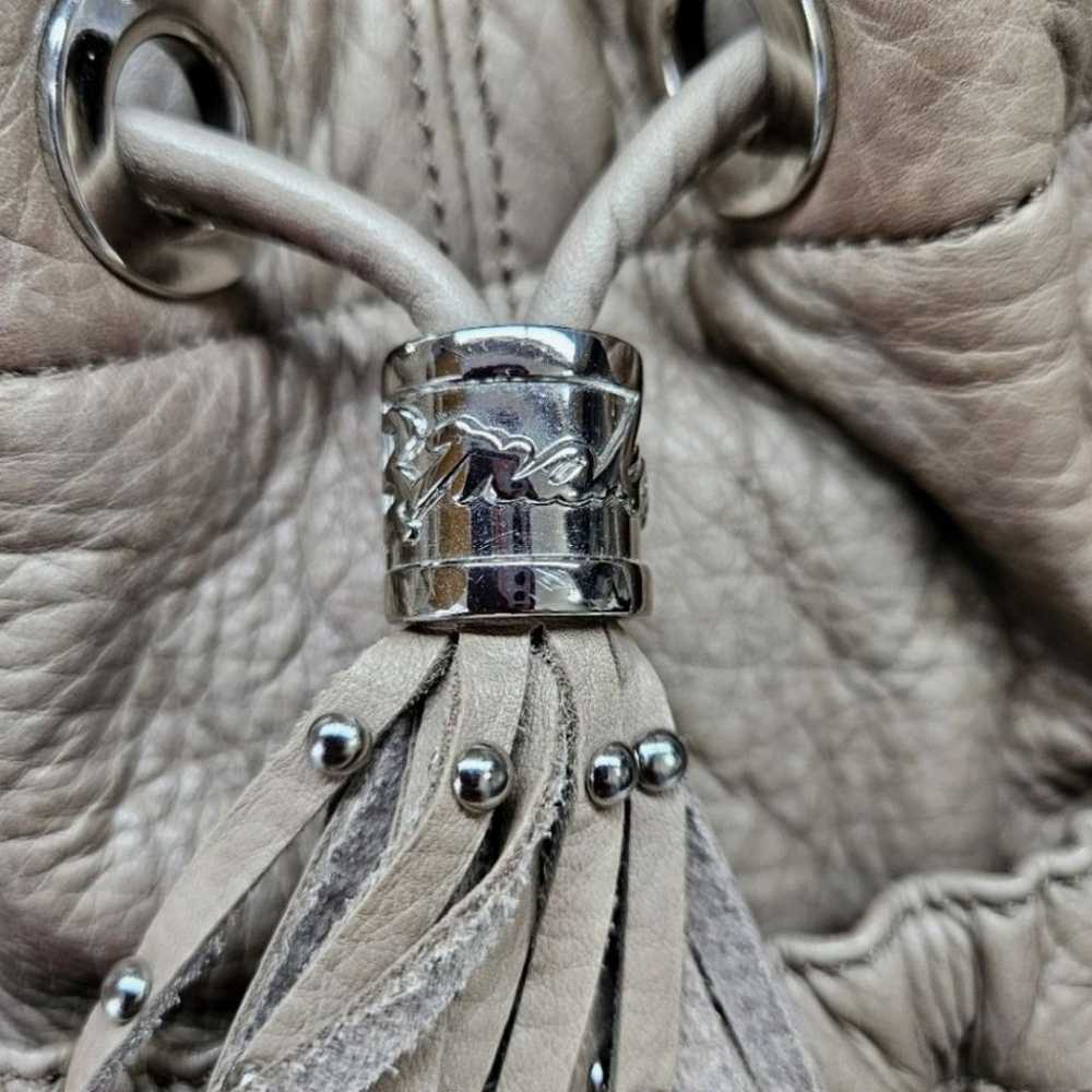 B. Makowsky Camel Leather Tassel Drawstring Accen… - image 7