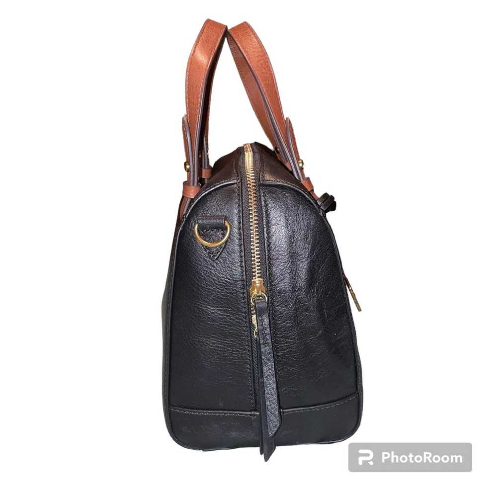 FOSSIL Rachel Satchel Purse Handbag Black Leather - image 4