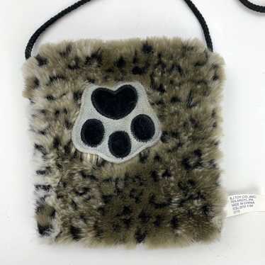 Vintage Furry Par Print Purse Handbag 7" x 6" Leo… - image 1