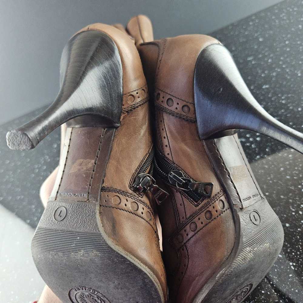 Prada Prada Leather Mid Calf Hight Heel Brogued B… - image 8