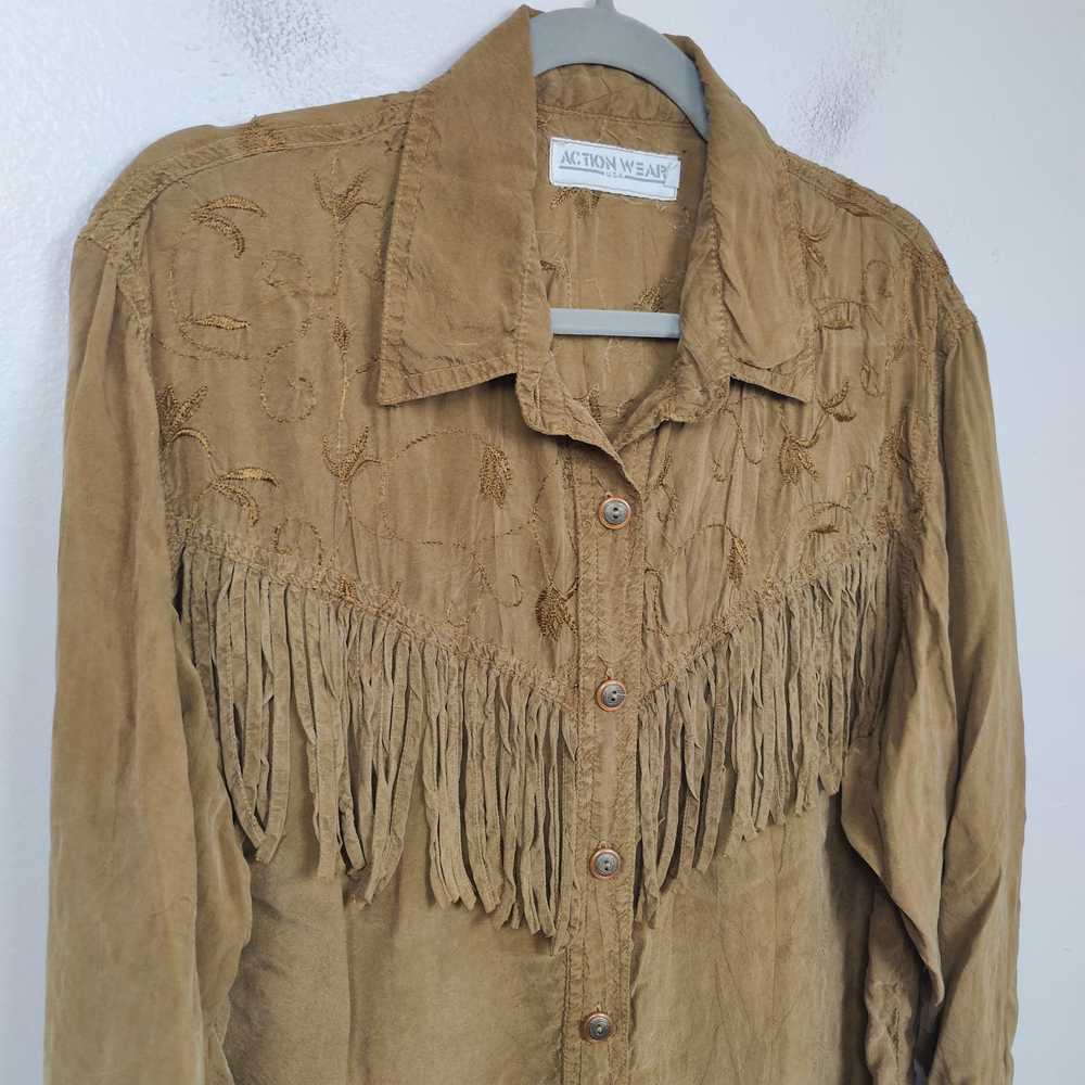 Other Vintage Action Wear Western Fringe Shirt Wo… - image 2