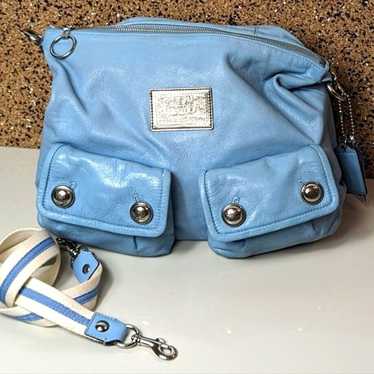 Rare! Coach Poppy sky-blue 2 way bag