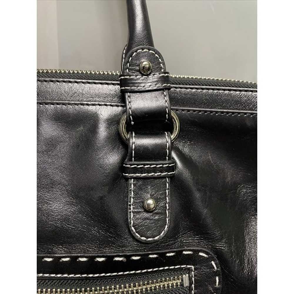 Badgley Mischka Black Leather Double Pocket Front… - image 3